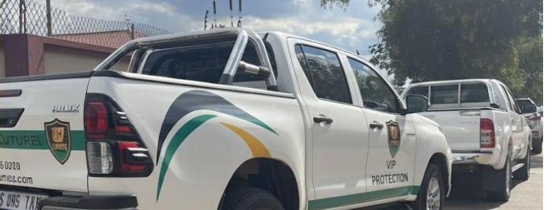VIP protection bakkie, rear view